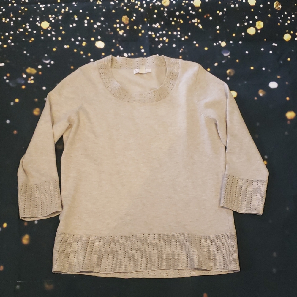 Established tan quarter sleeve sweater size mediu